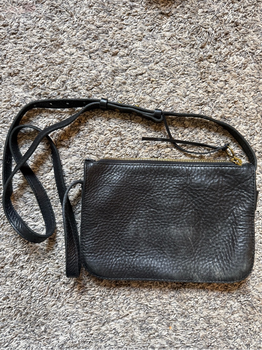 Madewell Black Pebbled Leather Crossbody Bag